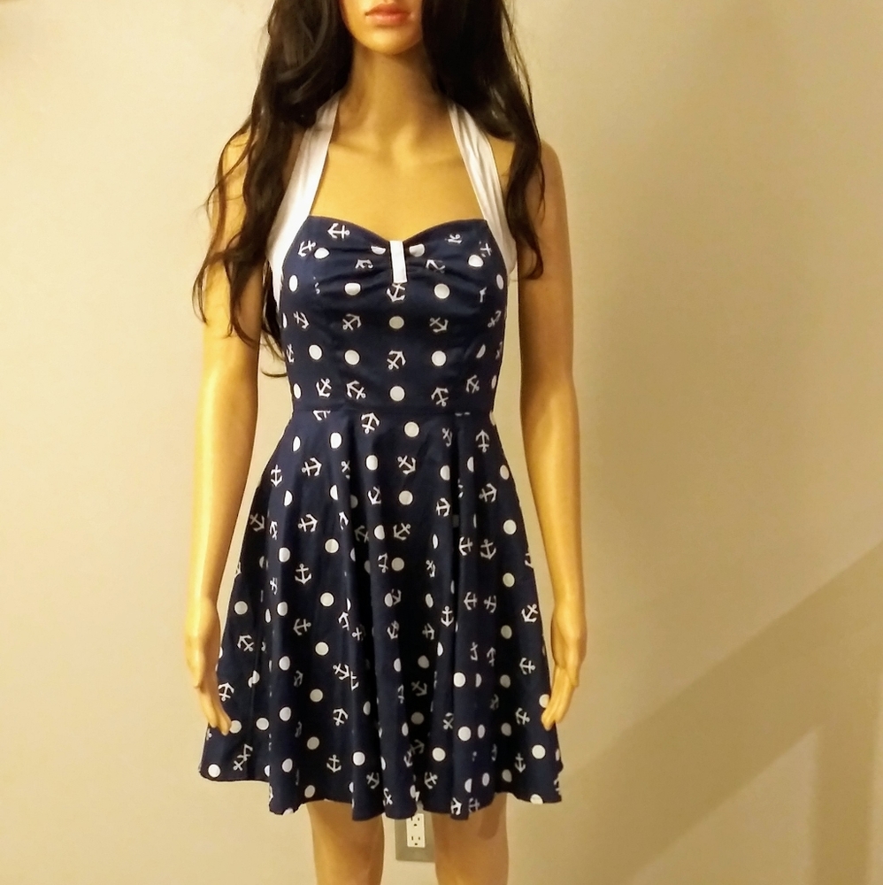 Anchor dress rockabilly style xs new with tags